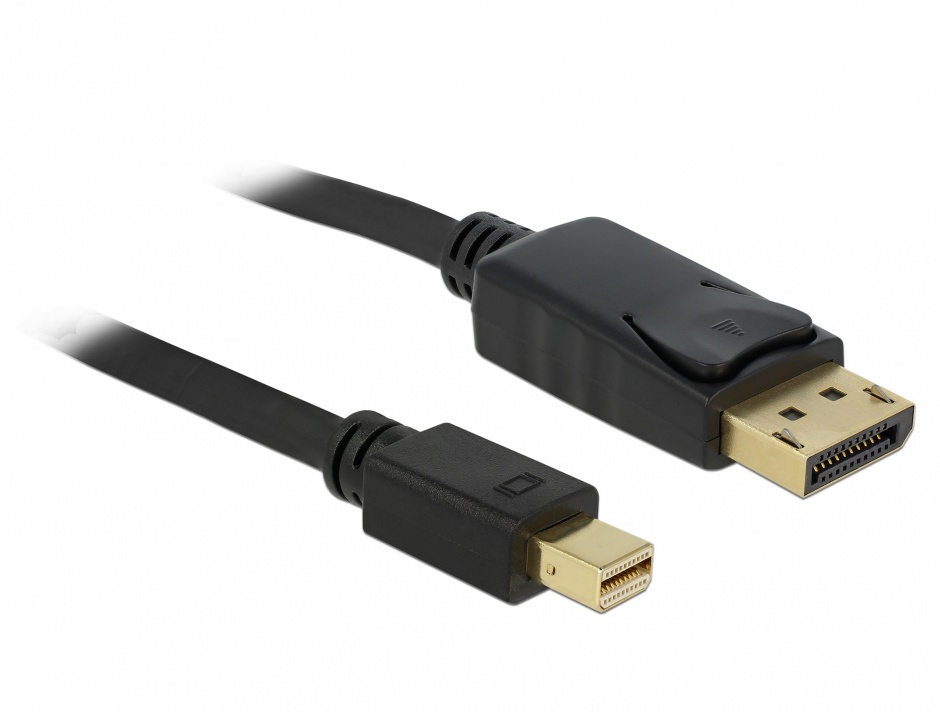Cablu mini DisplayPort la Displayport T-T v1.2 4K ecranat 1m Negru, Delock 82698 82698