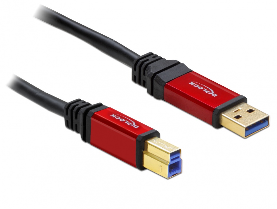 Cablu USB 3.0 A-B Premium T-T 3m, Delock 82758 conectica.ro
