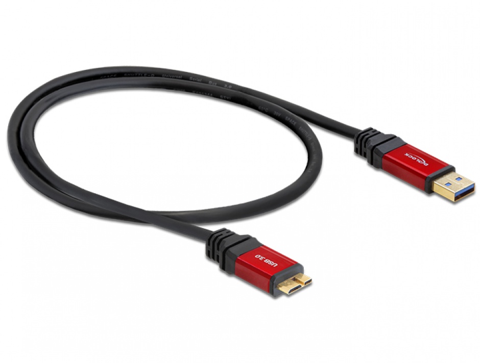 Cablu USB 3.0 la micro USB-B T-T 1m Premium, Delock 82760 3.0