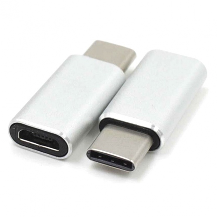 Adaptor usb tip c la micro usb-b t-m argintiu, kur31-06