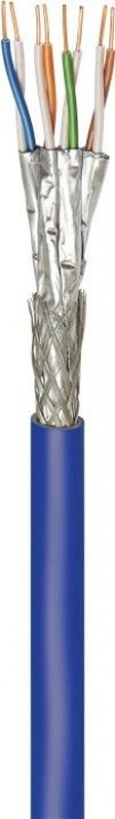 Rola cablu de retea cat.7A+ S/FTP (PiMF) Bleu CU 100m, Goobay 91893 conectica.ro