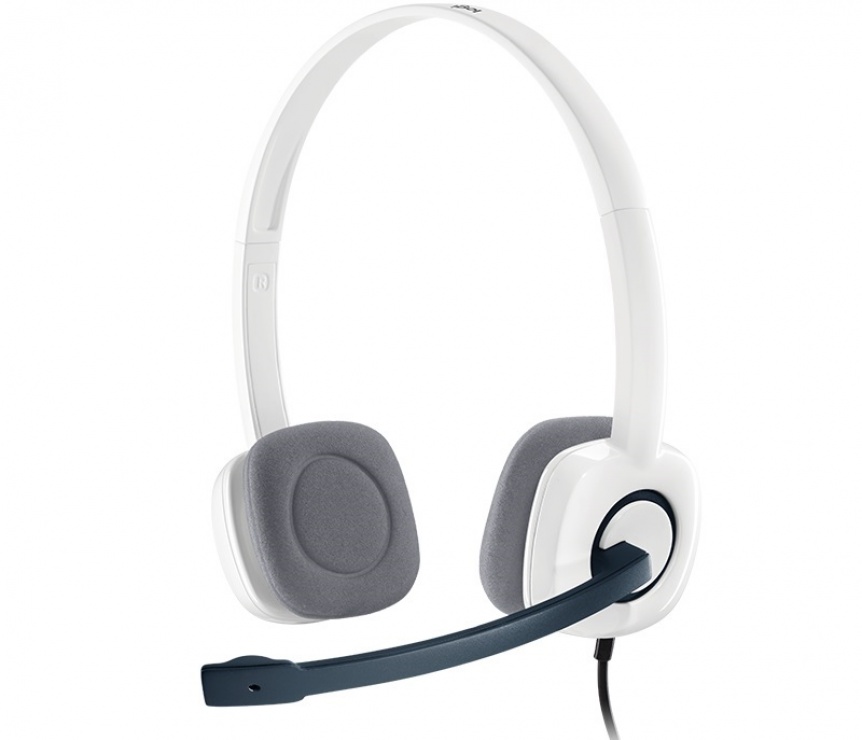 Casti logitech h150 cu microfon, cloud white 981-000350