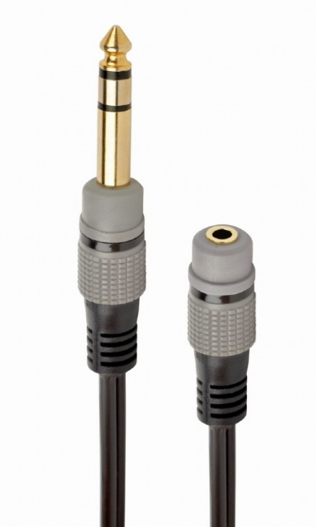 Adaptor audio jack stereo 3.5mm la jack 6.35mm M-T 20cm, Gembird A-63M35F-0.2M conectica.ro