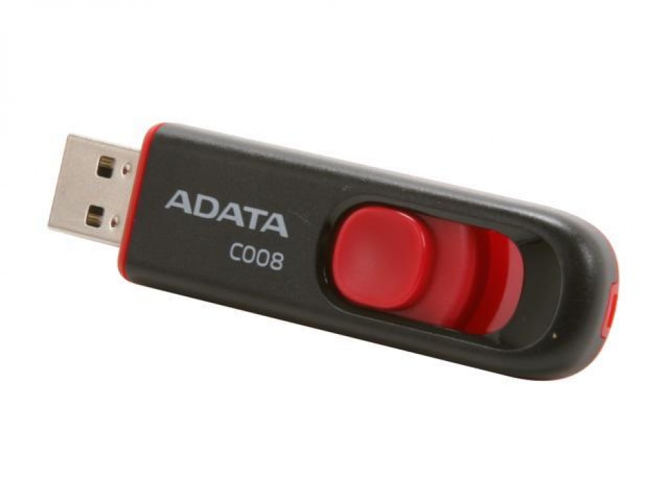 Stick USB 2.0 retractabil C008 64GB Negru&Rosu, ADATA A-Data