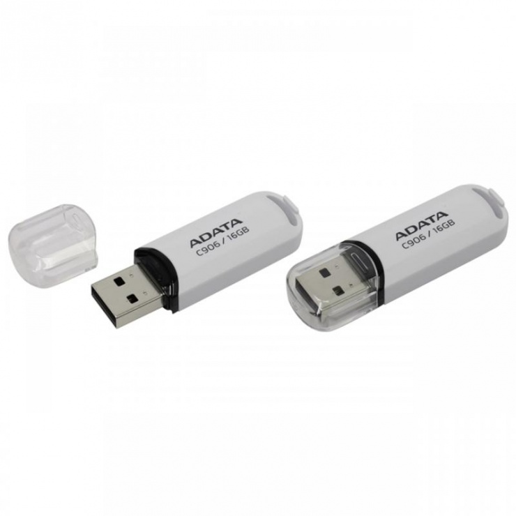 Stick USB 2.0 cu capac 16GB C906 Alb, ADATA A-Data