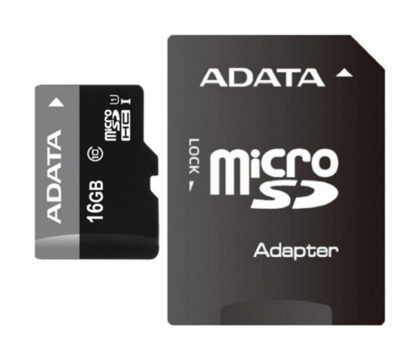 Card de memorie micro SDHC 16GB clasa 10 + adaptor SD, ADATA AUSDH16GUICL10-RA1