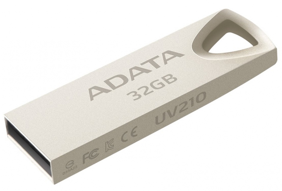 Stick USB 2.0 32GB aliaj zinc, rezistent la apa/praf/socuri Gold Crom, ADATA A-Data