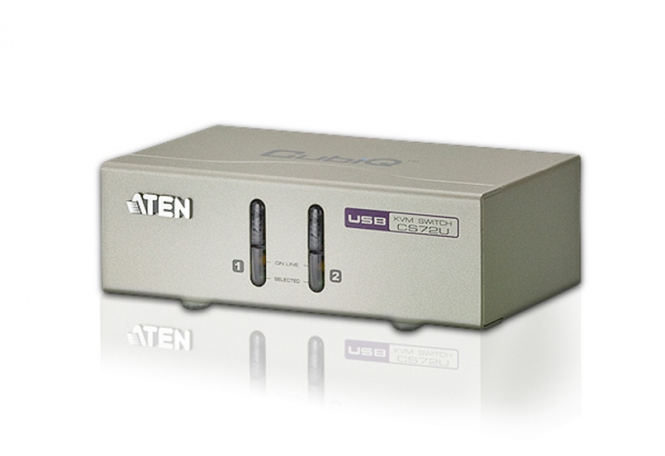 Switch KVM VGA cu USB 2 porturi, ATEN CS72U Aten imagine noua tecomm.ro