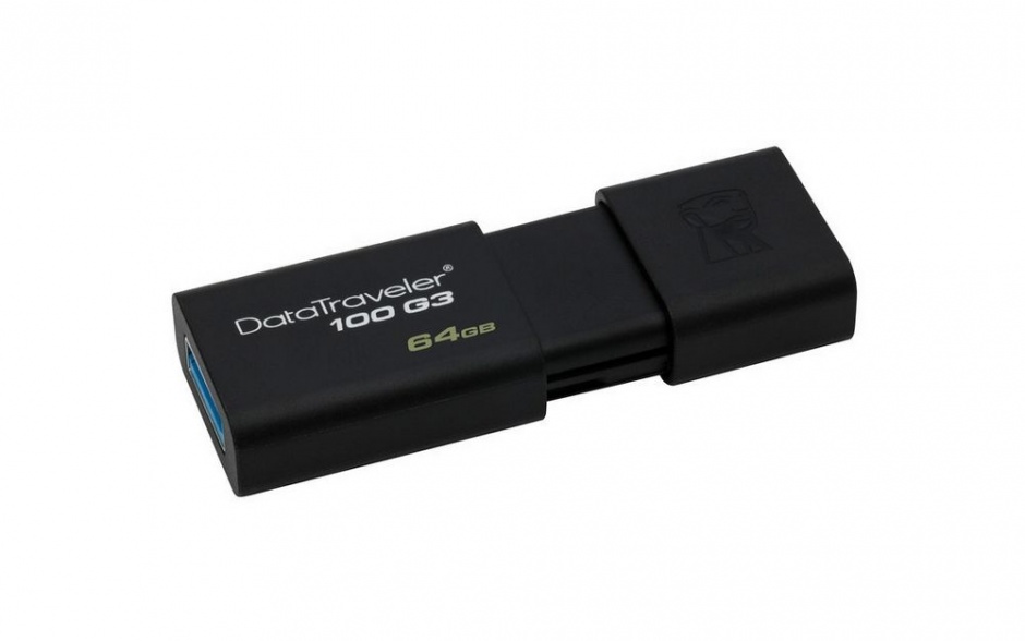 Stick USB 3.0 64GB DataTraveler Negru, Kingston DT100G3/64GB