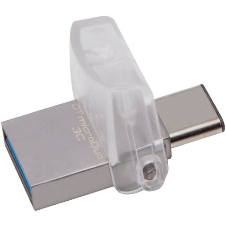 Stick USB 3.0 32GB DATA TRAVELER microDuo 3C OTG USB-A + USB-C, Kingston DTDUO3C/32GB imagine noua
