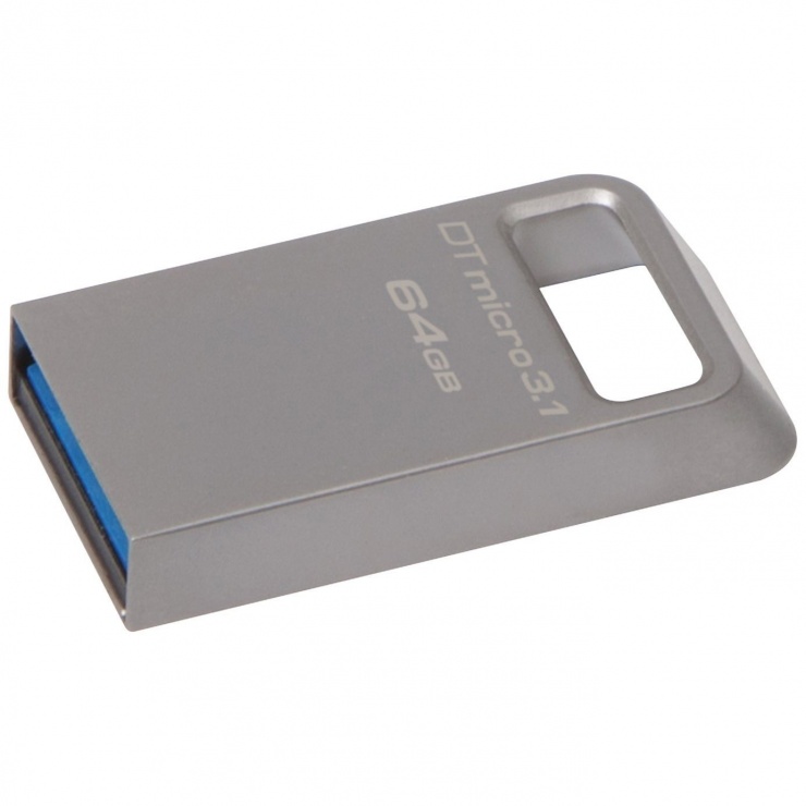 Stick DataTraveler Micro 64GB USB 3.1/3.0, Metal, Kingston imagine noua