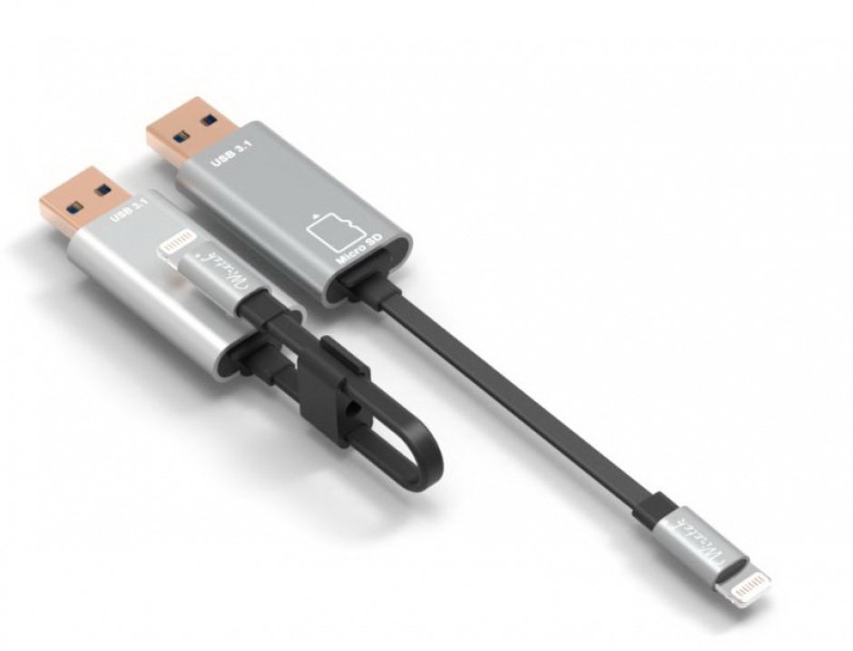 Cablu iPhone Lightning la USB tip A + cititor de carduri 15cm, KIPOD39 OEM 15cm imagine 2022 3foto.ro