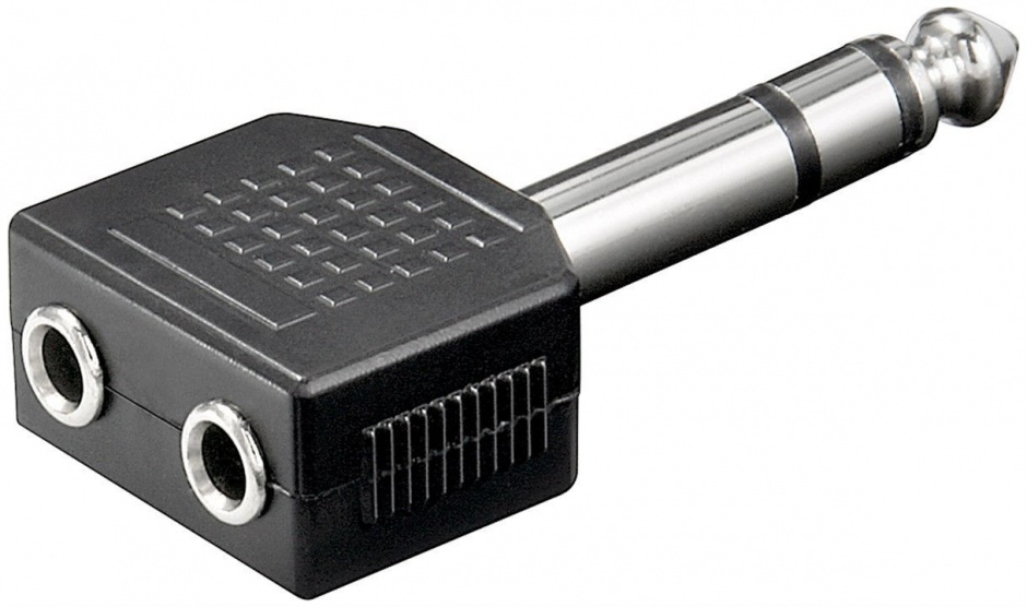 Adaptor stereo jack 6.3mm la 2 x stereo jack 3.5mm T-M, KJR-03 conectica.ro