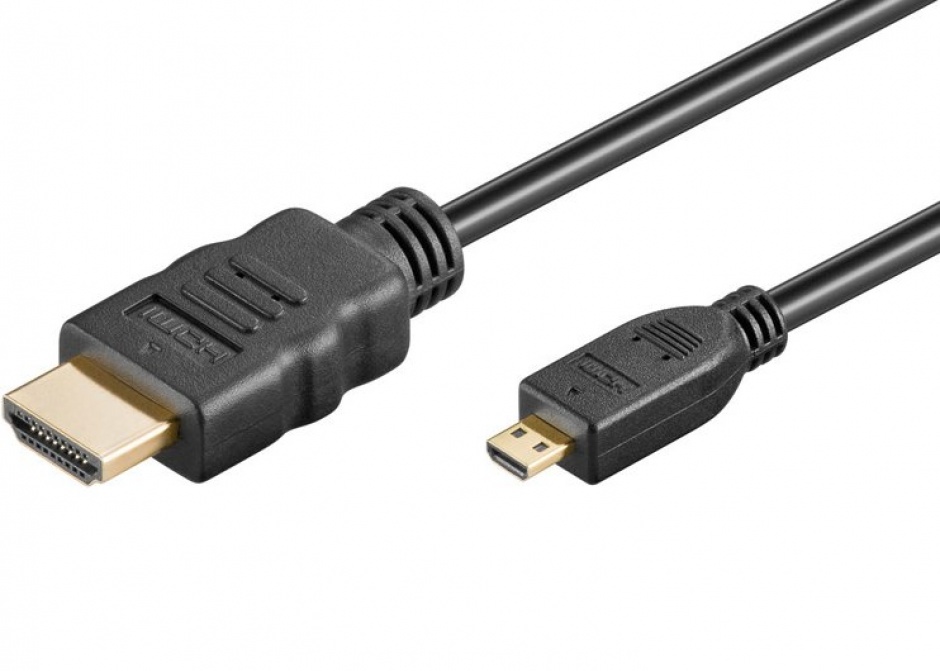 Cablu micro HDMI-D la HDMI Full HD T-T 1m Negru, KPHDMAD1 conectica.ro
