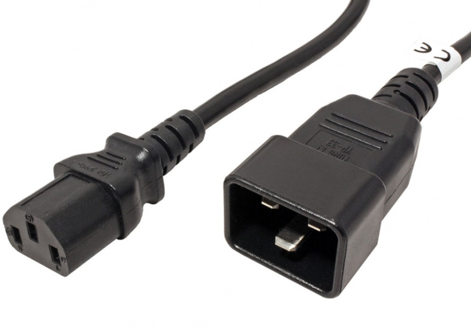 Cablu de alimentare IEC320 C13 la C20 1m Negru, KPSB1 conectica.ro