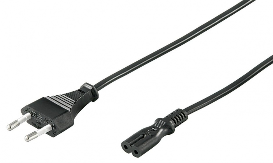 Cablu alimentare Euro la IEC C7 (casetofon) 3m negru 230V, KPSPM3 conectica.ro