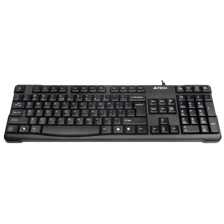 Tastatura A4TECH USB Comfort Round, Black KR-750-USB A4TECH