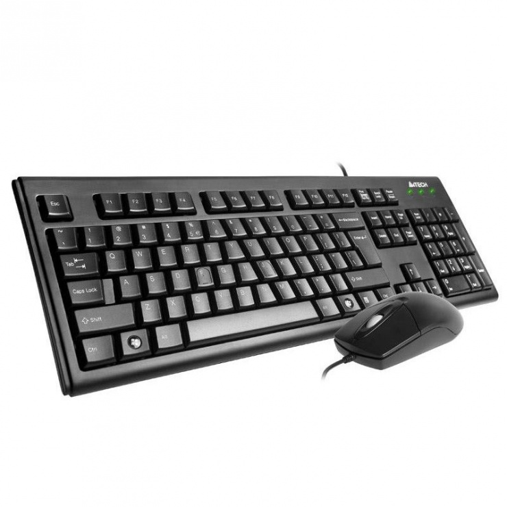 Kit tastatura + mouse USB A4TECH, black KRS-8372-USB imagine noua
