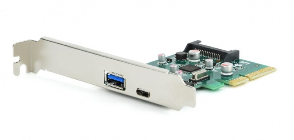 PCI Express cu 1 x USB 3.1-A + 1 x USB 3.1-C, Gembird PEX-U31-01 3.1-A imagine noua 2022