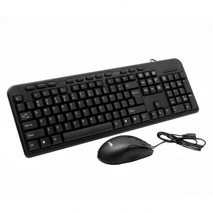 Kit tastatura multimedia + mouse optic USB negru, Spacer SPDS-1691 conectica.ro
