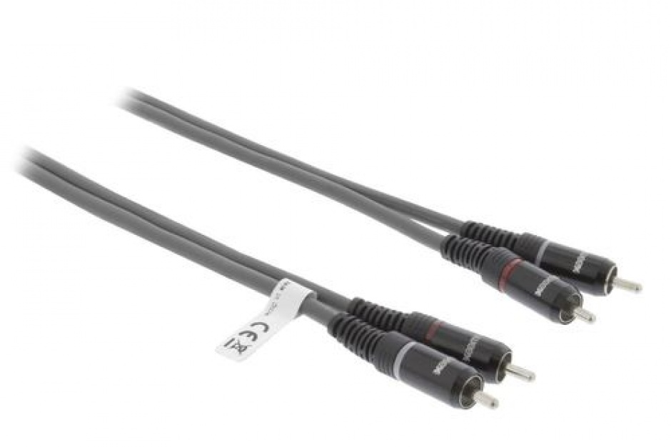 Cablu audio 2 x rca la 2 x rca t-t 5m gri, sweex swop24200e50