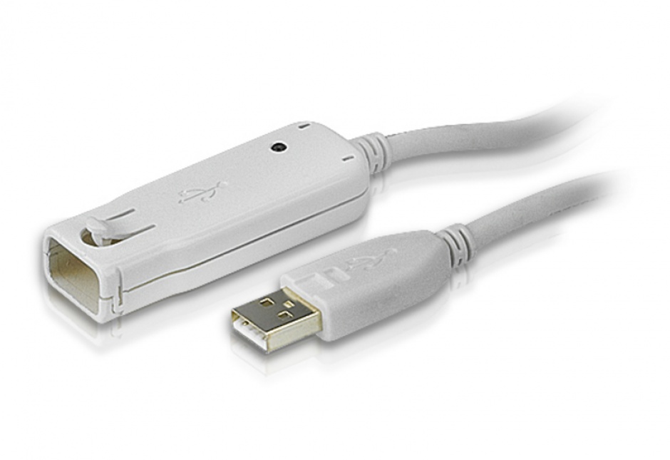 Cablu prelungitor USB 2.0 activ T-M 12m Alb, ATEN UE2120 12M imagine noua 2022