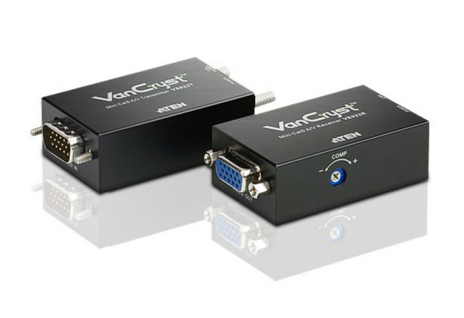 Mini VGA/Audio Cat 5 Extender max 150m, ATEN VE022 ATEN 150m imagine 2022 3foto.ro