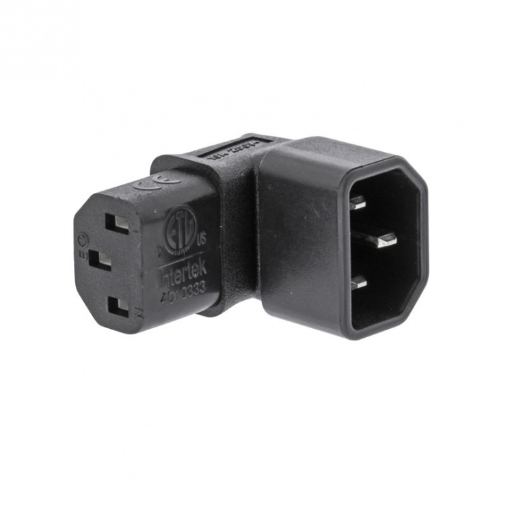 Conector de alimentare IEC320 C13 la C14 unghi 270 grade Negru, VLEP11902B