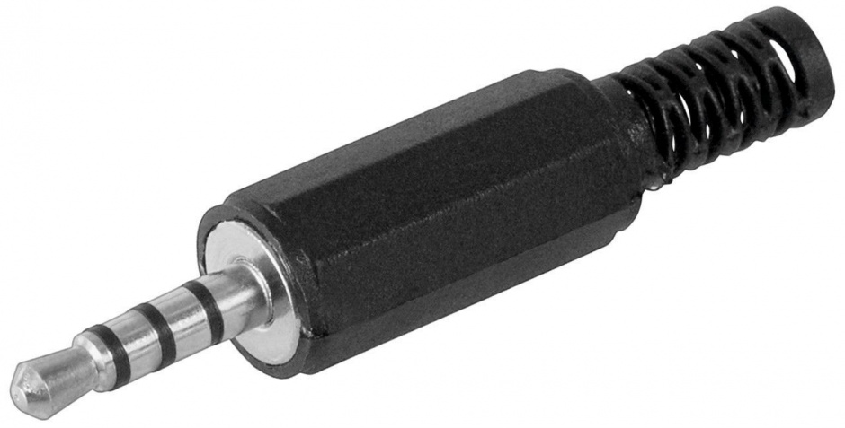 Conector pentru lipit Stereo jack 3.5 mm Tata 4 contacte, cjack4m 3.5