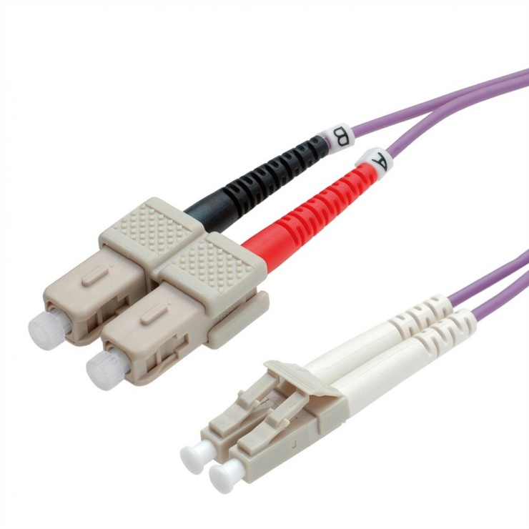 Cablu fibra optica LC-SC OM4 duplex multimode 2m, Value 21.99.8762 21.99.8762 imagine noua 2022