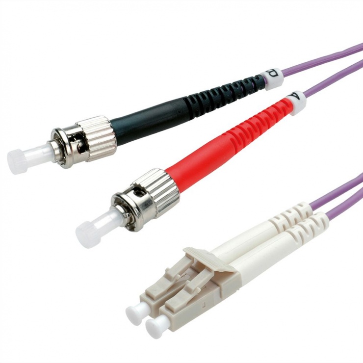 Cablu fibra optica LC-ST OM4 duplex multimode 5m, Value 21.99.8775 conectica.ro