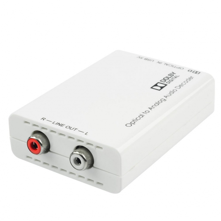Convertor audio optic digital Toslink la analog RCA cu Dolby Digital Decoder, Lindy L70471