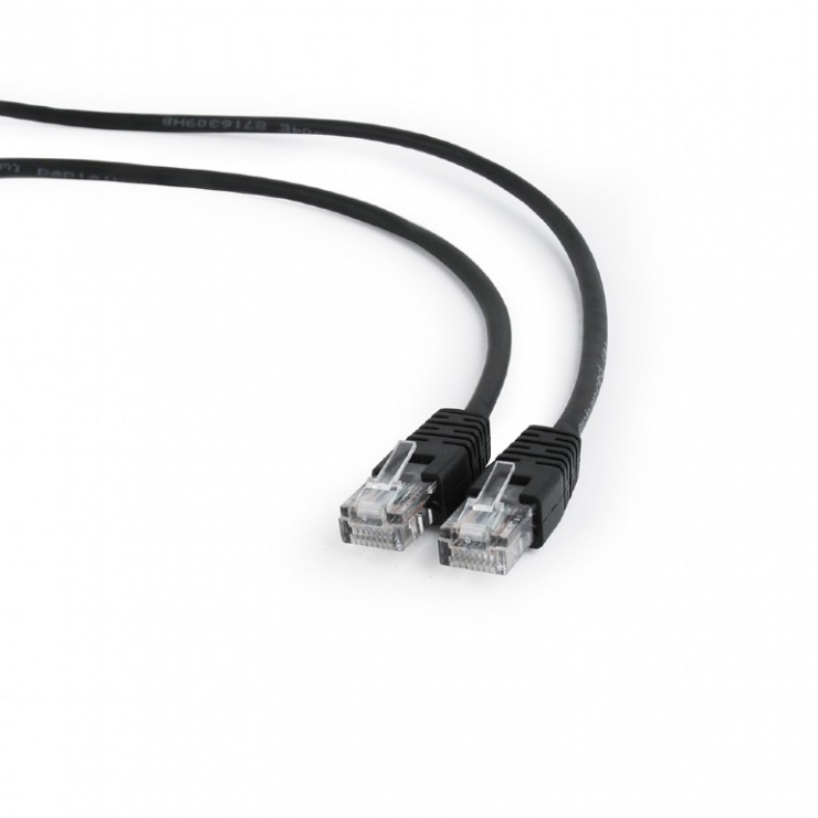 Cablu retea UTP Cat.5e 5m negru, Gembird PP12-5M/BK
