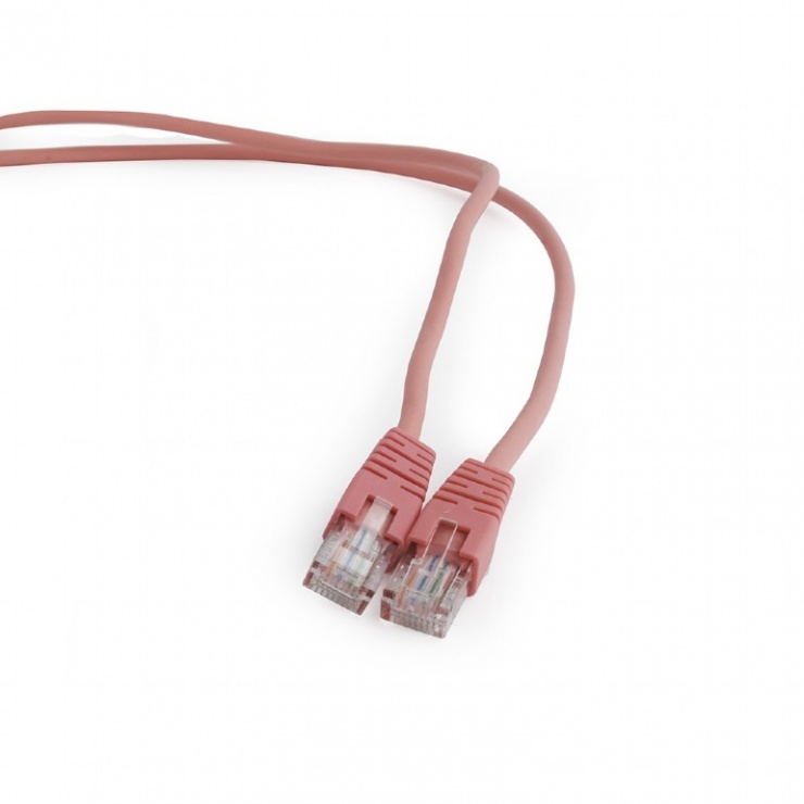 Cablu retea UTP cat 5E 5m roz, Gembird PP12-5M/RO conectica.ro