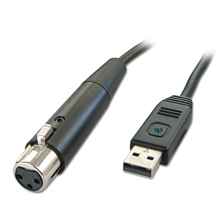 Convertor audio de la usb la xlr m 5m, lindy l6105