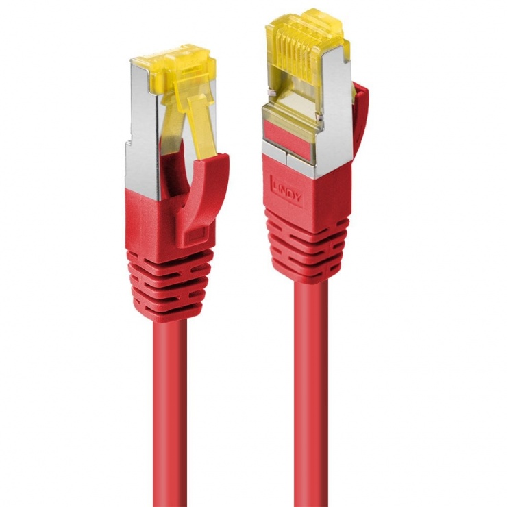 Cablu de retea S/FTP cat 7 LSOH cu mufe RJ45 Rosu 2m, Lindy L47294 conectica.ro