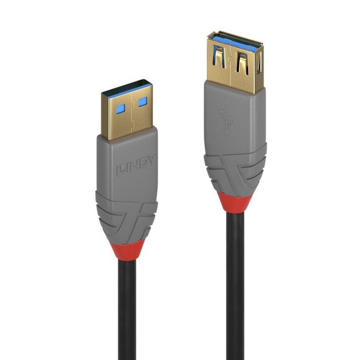 Cablu prelungitor USB 3.0 T-M 0.5m Anthra Line, Lindy L36760 conectica.ro