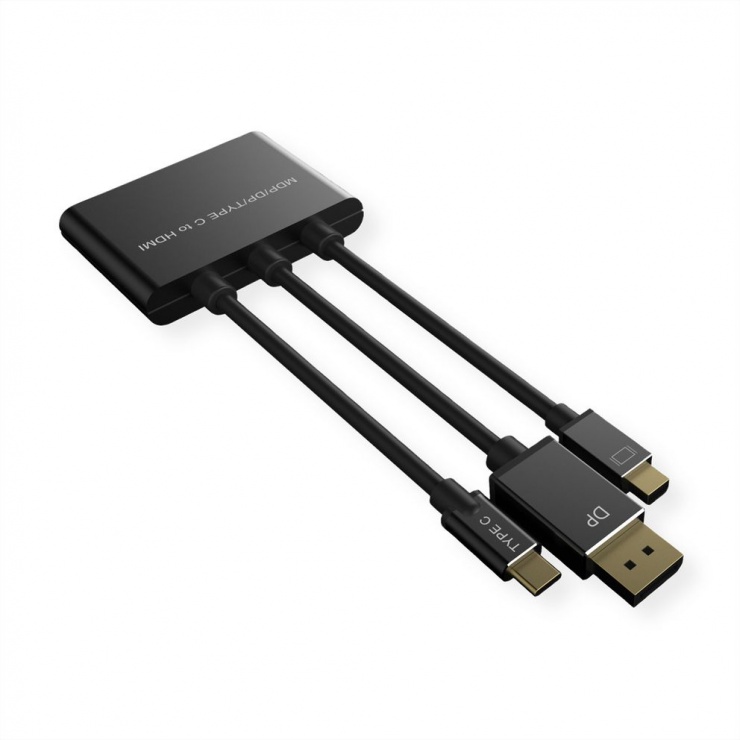 Adaptor mini displayport / displayport / usb-c la hdmi t-m activ 0.15m, roline 12.03.3139
