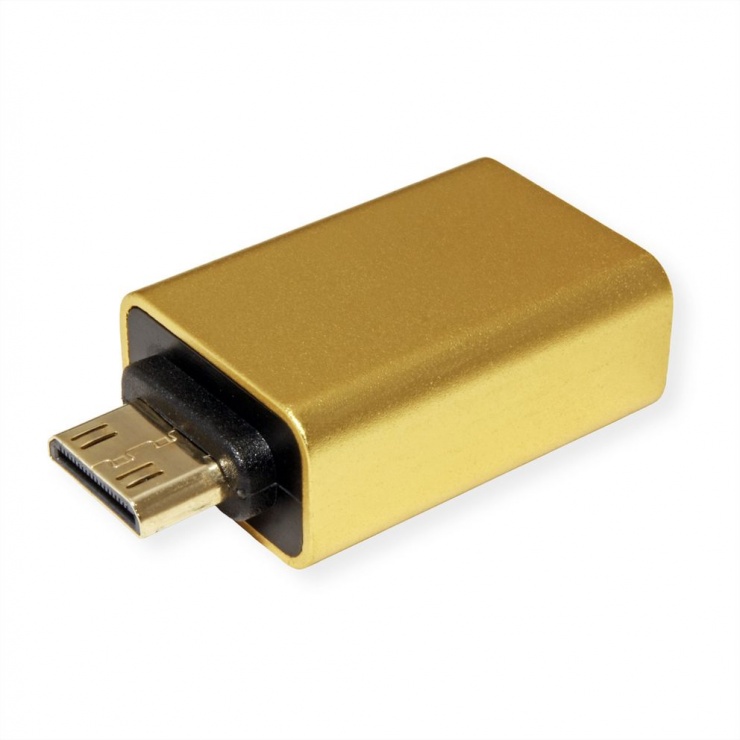 Adaptor mini HDMI-C la HDMI-A GOLD 4K@60Hz, Roline 12.03.3154 conectica.ro