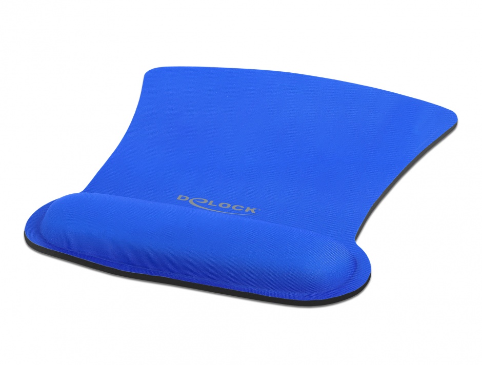 Mouse pad ergonomic cu suport pentru incheietura mainii Bleu, Delock 12699