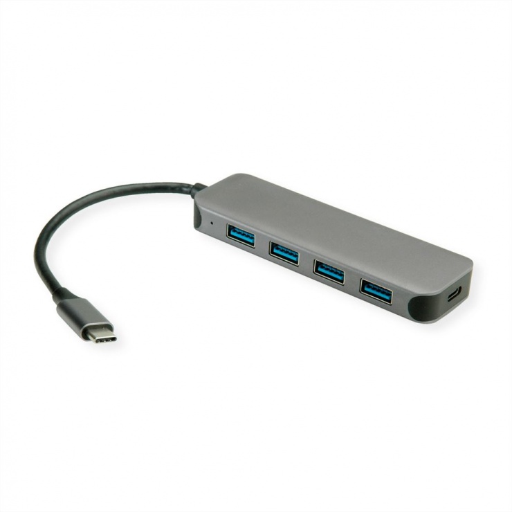 HUB USB-C 3.2 Gen 1 la 4 x USB-A + PD, Value 14.99.5038 conectica.ro imagine noua tecomm.ro
