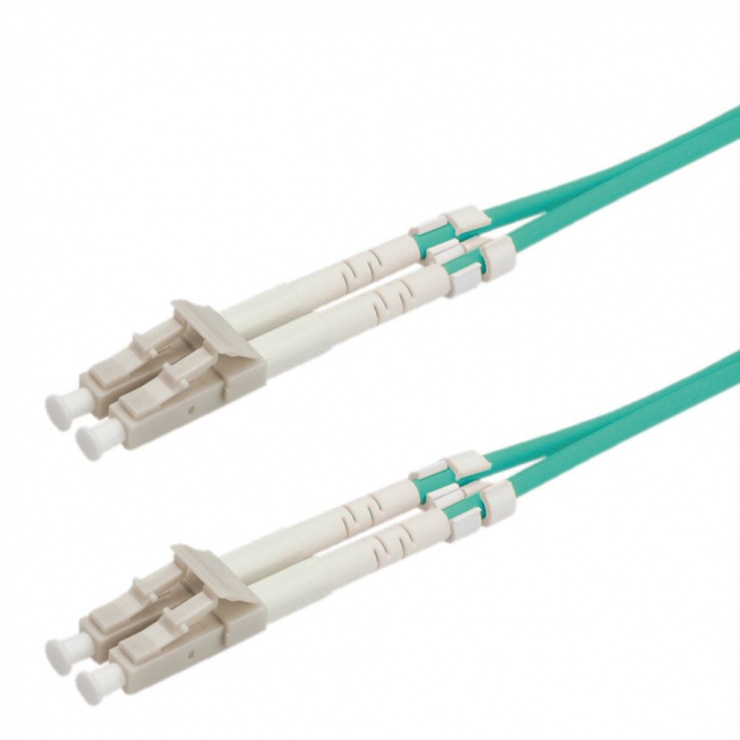 Cablu fibra optica LC-LC OM3 duplex multimode 1m, Roline 21.15.8701 imagine noua
