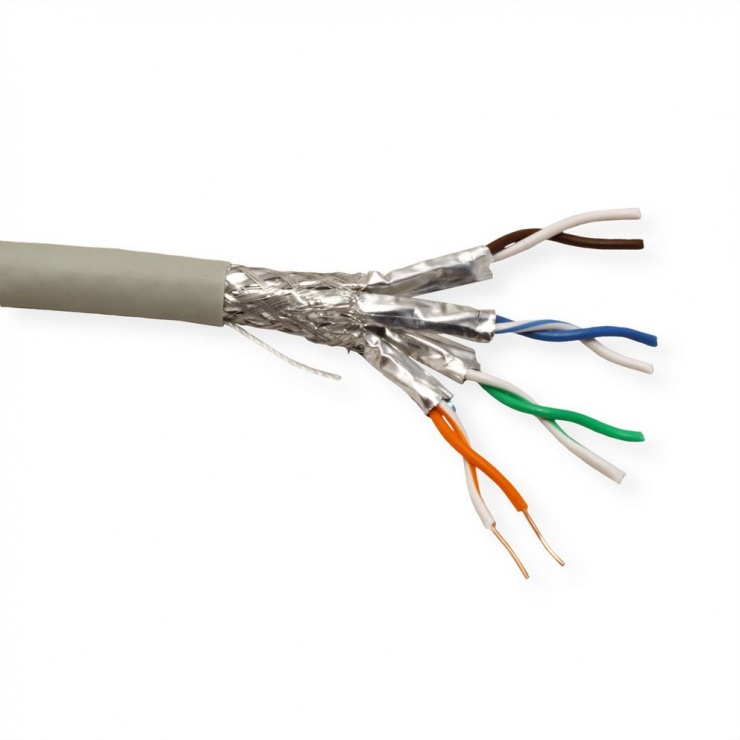 Rola cablu de retea S/FTP Cat.6A (Class EA) fir solid, 300m, Roline 21.15.0884 conectica.ro