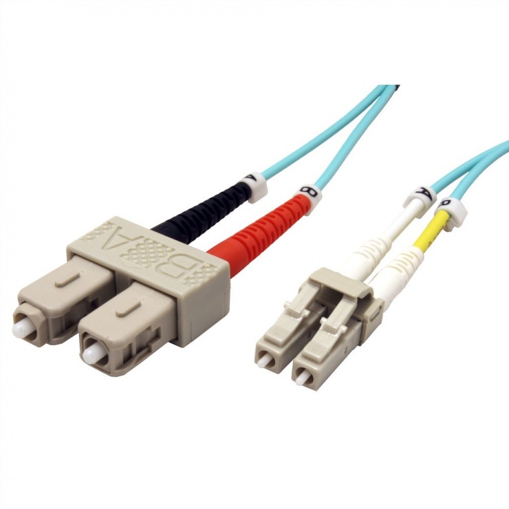 Cablu fibra optica LC-SC OM3 duplex multimode 1m, Roline 21.15.8711 conectica.ro