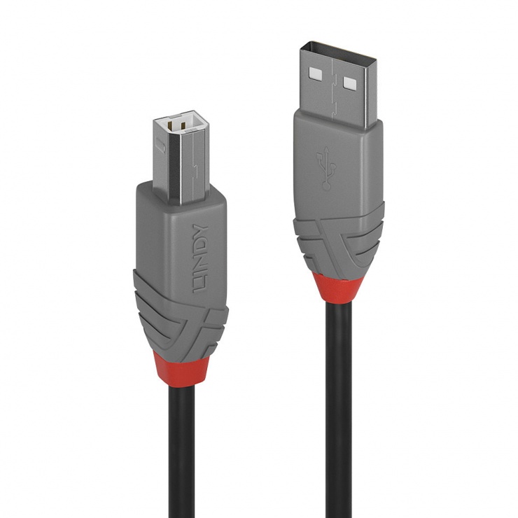 Cablu de imprimanta USB A la tip B 10m Negru Anthra Line, Lindy L36677 conectica.ro