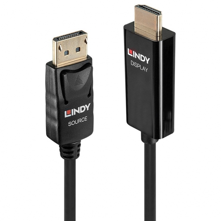 Cablu displayport 1.2 la hdmi v2.0 4k t-t activ 3m, lindy l40917