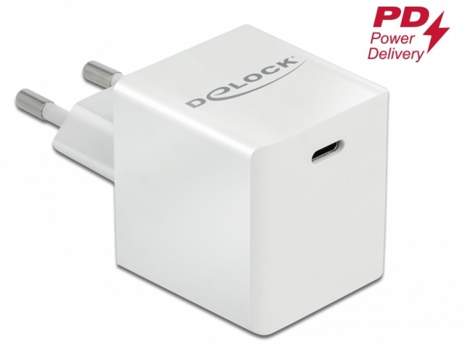 Incarcator priza 1 x USB-C PD 3.0 compact 40W, Delock 41446 Delock conectica.ro imagine 2022 3foto.ro