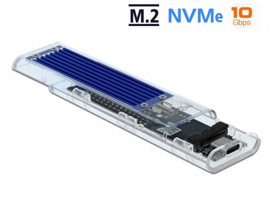 Rack extern USB-C pentru M.2 NVME PCIe SSD, Delock 42620 conectica.ro