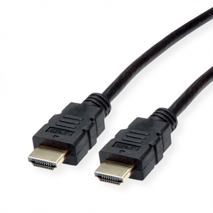 Cablu HDMI High Speed cu Ethernet 4K@30Hz TPE T-T 7.5m Negru, Roline 11.04.5935 imagine noua