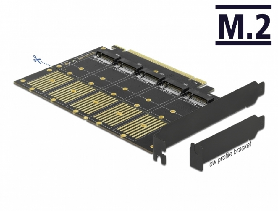 PCI Express la 5 x M.2 Key B / 5 x SATA interne, Delock 90435 conectica.ro imagine noua tecomm.ro
